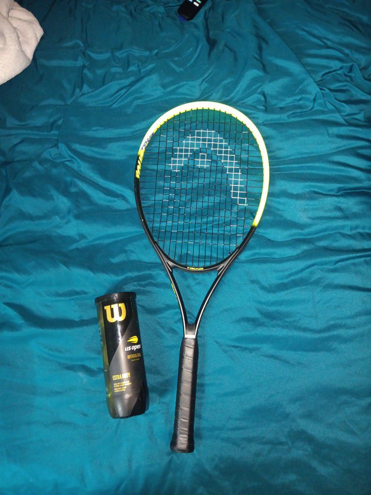 Tennis Racket And Tennis Balls 