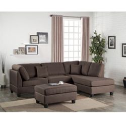 Gorgeous Chocolate Colored 3 Piece Sectional Set