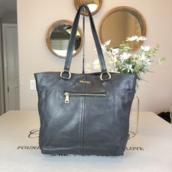 Prada large Black Leather Totes Shoulder Bag