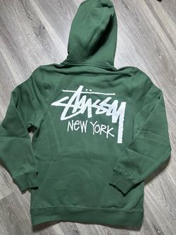 Stussy New York Chapter Dark Green Men’s Full Zip Up Hoodie Small NWOT NOS Rare
