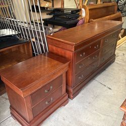 Solid wood Dresser and night