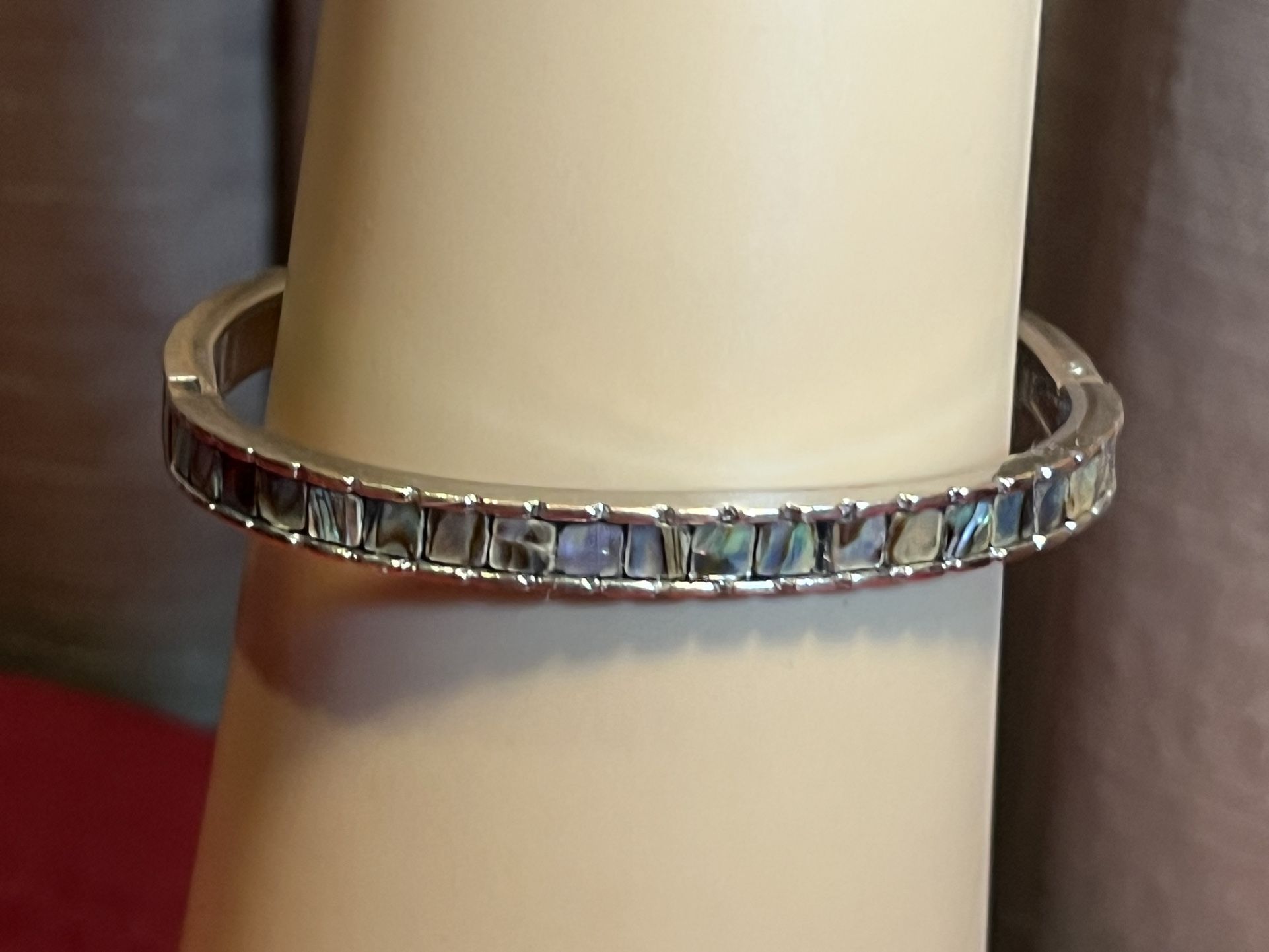 Silver Tone & Abalone Bracelet