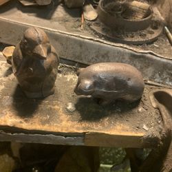 Cast Iron Pig And Bird