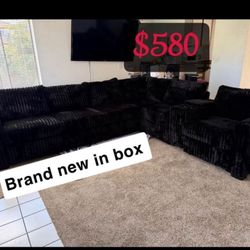 Corduroy Couch New In Box / Console W/USB & Cup Holders