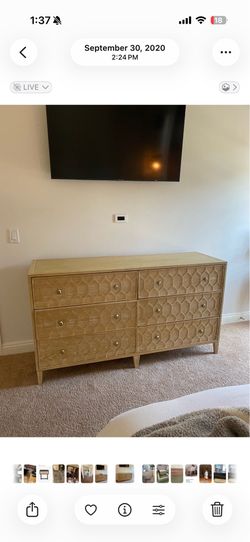 Anthropologie Textured Trellis Six-Drawer Dresser