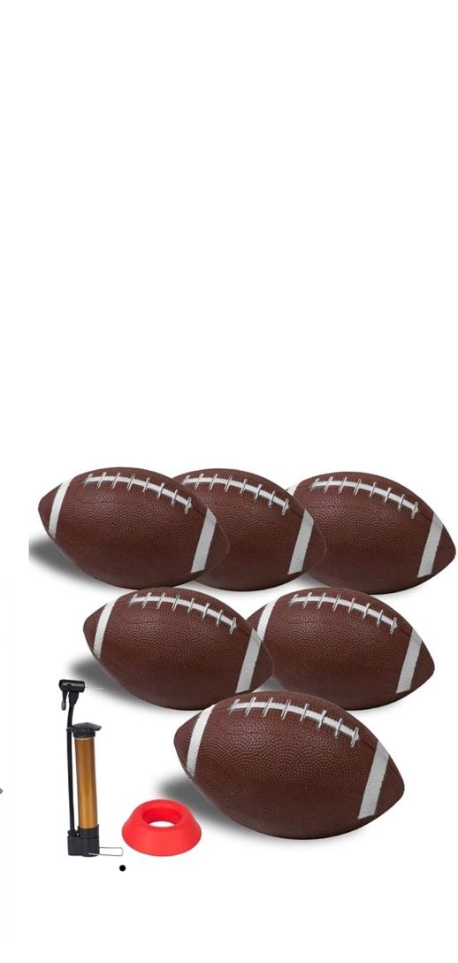 Footballs Inflatable, 8.3inches,inflatable w air pump & kicking tee, 6 footballs