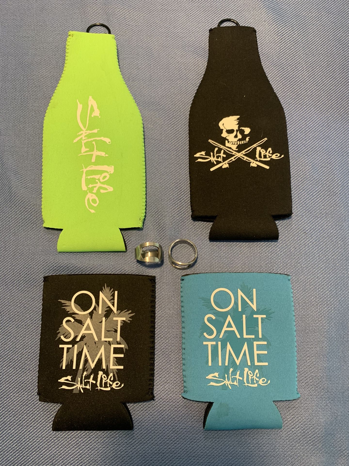 Salt Life Summer Beach Beer Coozies & Ring Bottle Openers