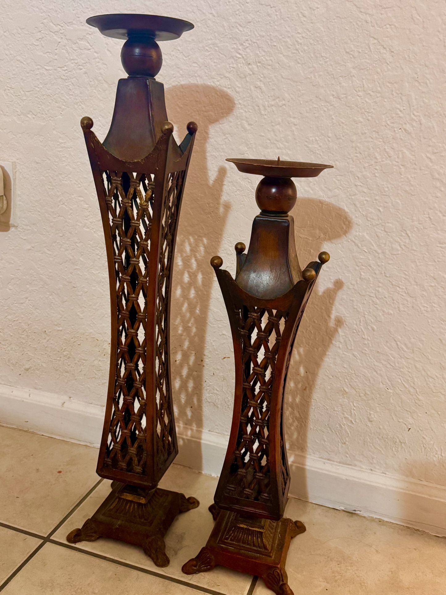 2 Metal Candle Holders