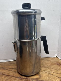 VTG ECKO FLINT 8 CUP STAINLESS STEEL STOVE TOP COFFEE MAKER POT PERCOLATOR