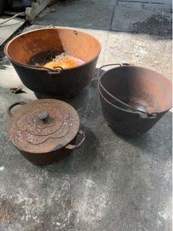 Vintage 3 Cazuelas de Hierro