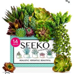 SEEKO Succulents Plants Artificial (14 Pack) - 