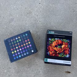 Art Bundle – 56 Color Acrylic Paint Set + Latch Hook Kit (New + Complete)