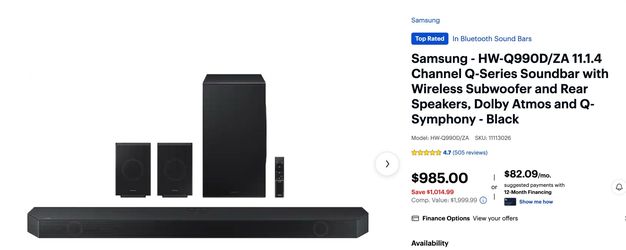 Samsung - Channel Q-Series Soundbar with Wireless Subwoofer and Rear Speakers