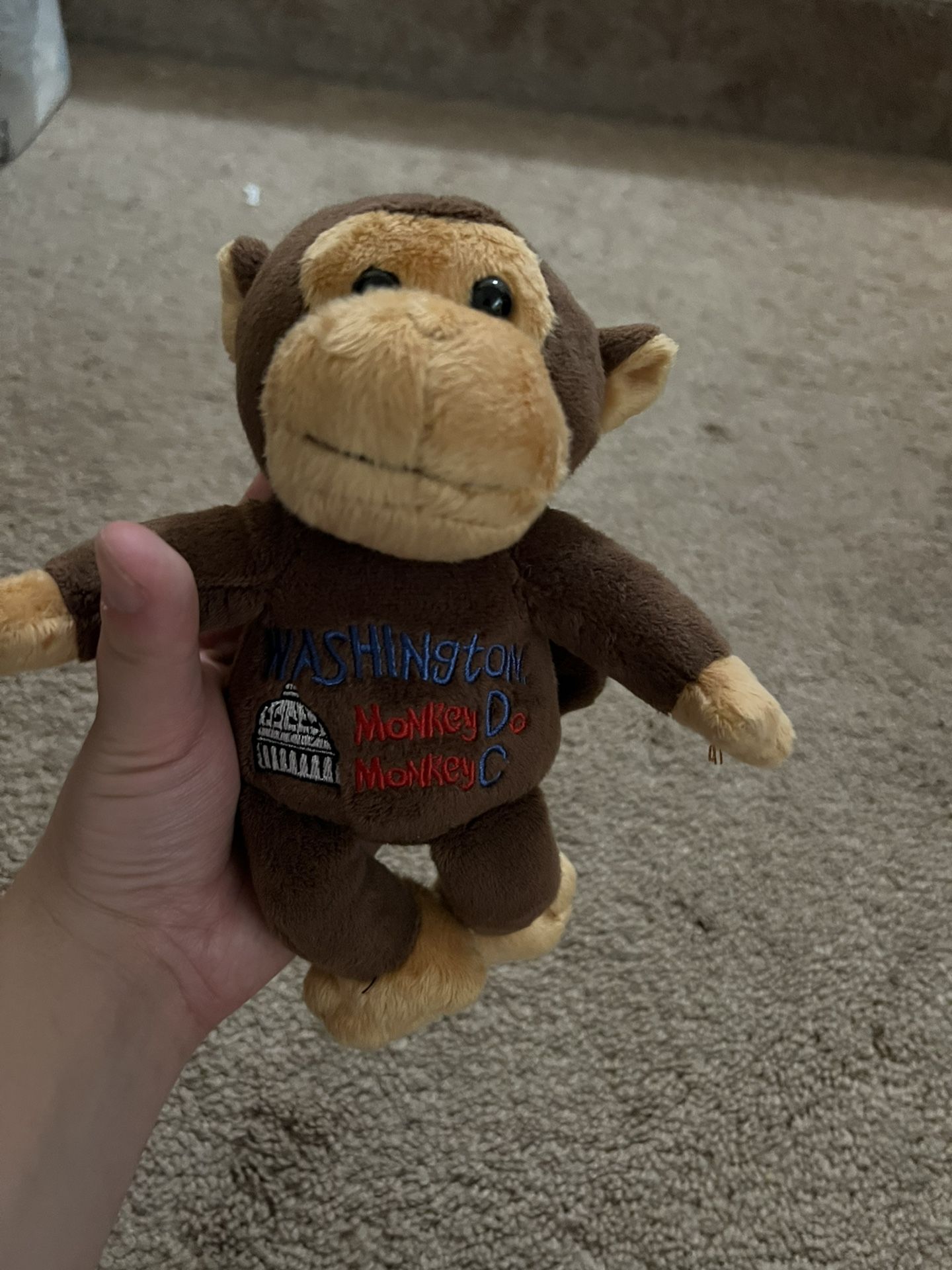 Washington DC stuffed animal monkey 