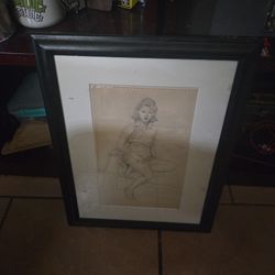 A vintage Maybe Antique Pencil ✏️drawing From 1930s To 50s