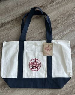 Large Navy Blue Trader Joe’s Tote Bag