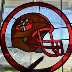 Handmade Stained Glass Hanger Helmet 