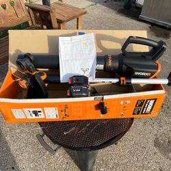 Works 20 Volt Trimmer & Blower Kit