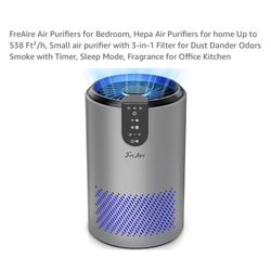 Brand new FreAire Air Purifiers for Bedroom, Hepa Air Purifiers for home Up to 538 Ft²/h, Small air purifier with 3-in-1 Filter for Dust Dander Odors 