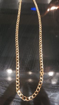 Cuban link gold plated chain 22"