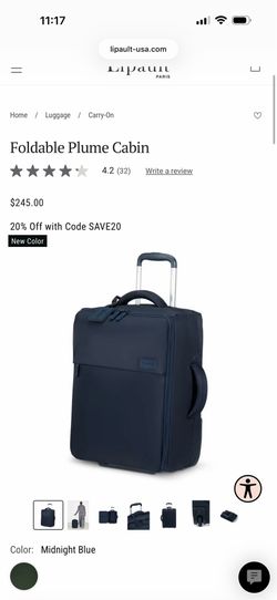 Lipault Foldable Cabin Bag. Store it under your bed!