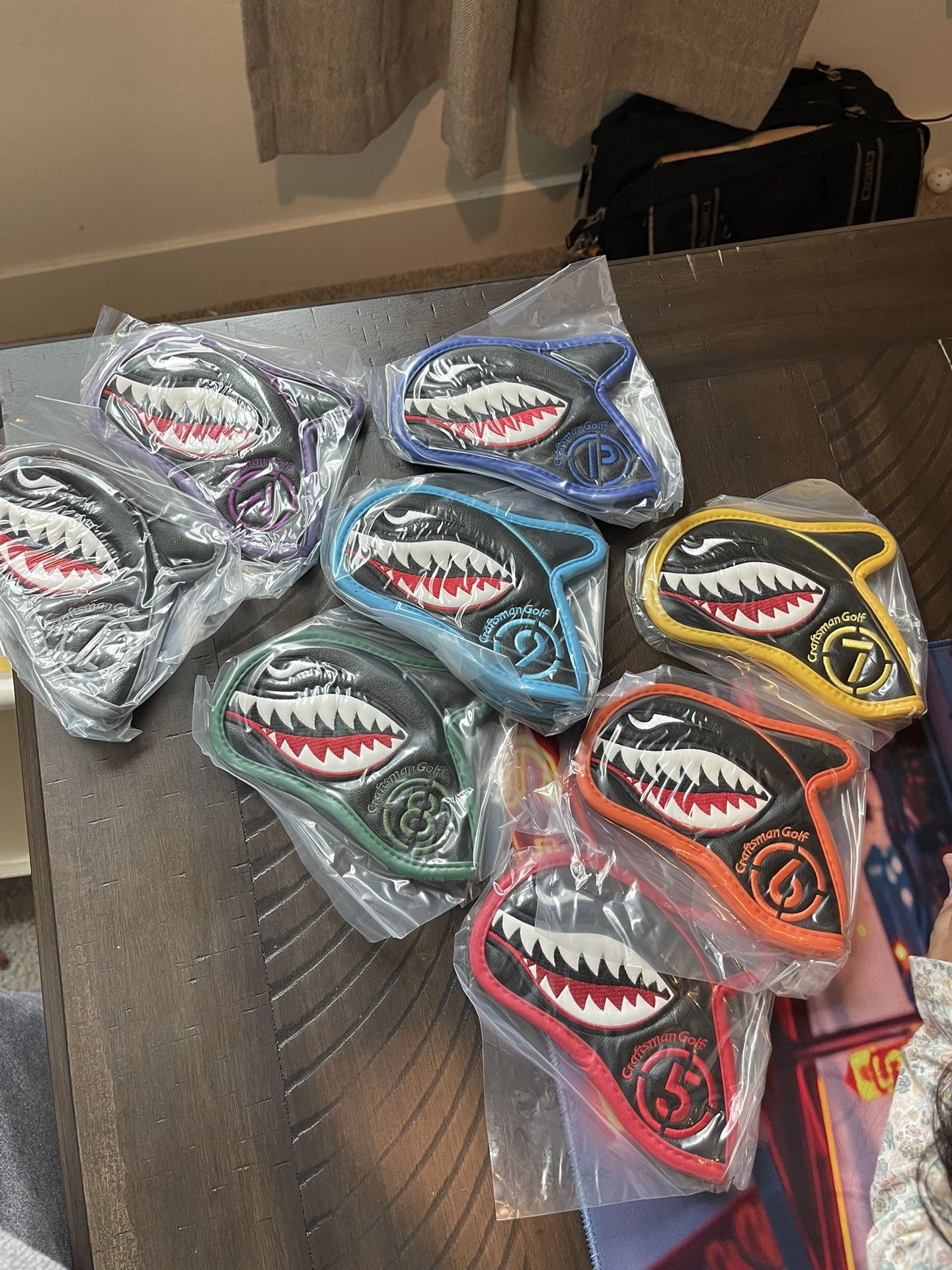 Set Of Custom Golf Head Covers. 5-P ,L, And A