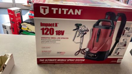 Titan impact x (contact info removed)a cordless backpack paint sprayer new with extra battery
