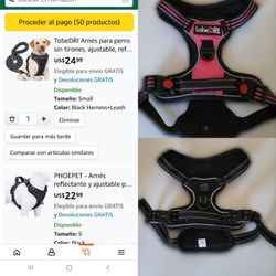 pecheras / arnes para perros Diferentes Marcas $6 cada una /bibs / harnesses for dogs Different Brands $6  each.  