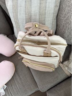 Baby diaper bag tan/cream