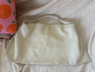 STAUD Oversized Cream Hobo Shoulder Bag w/ Wrapped Handle