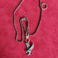 Sterling Silver Necklace With Sterling Eagle Pendant