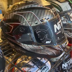 New Black And Grey Dot Motorcycle Helmet $80