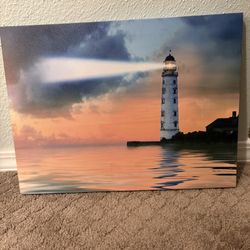 16”x12” Illuminated Lighthouse Canvas