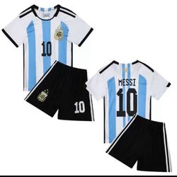 Messi #10 Soccer Jersey Champion 3 Stars Argenti for kid 