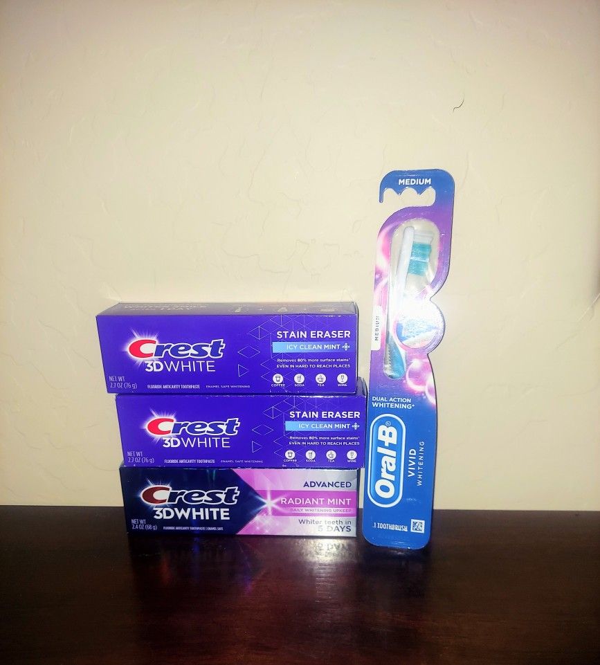 3 Crest Toothpaste & 1 Oral-b Toothbrush - X Streets Ray and Higley