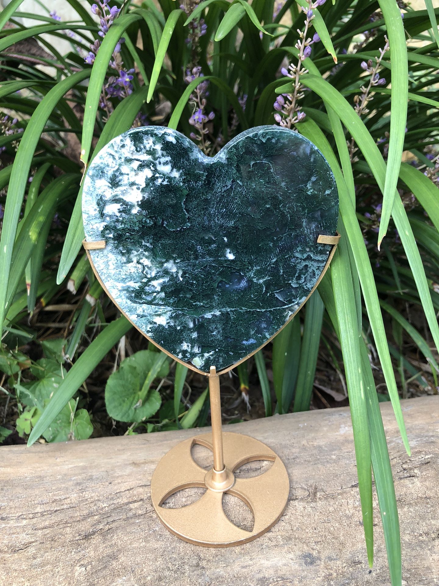 Moss Agate Heart