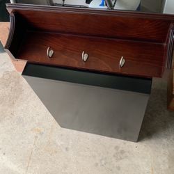 Shelf  with 3 Coathanger Hooks 24” long x 6 1/2 “wide