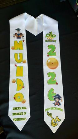 Dragon ball z themed grad stole high school grad