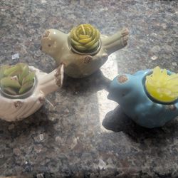 Ceramic Birds Tea Light Holders