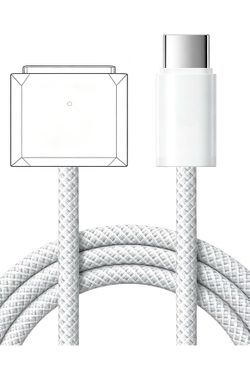 USB-C to Magnetic 3 Cable 6.6FT, 140W MacBook Air Charger Magnetic Fast Charging, MacBook Charger Magnetic Connector for MacBook Air 13"/15" (2022-25)