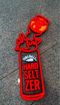Beer-Fireball hard seltzer sign for man cave. Very good bright light.