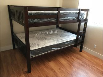 Full Full Expresso Bunkbed With Ortho Mattress Included