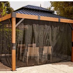 10‘ X 12‘ Traditional Wood/Metal Fontana Gazebo-extra Accessories Included