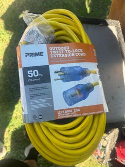 Prime 50 ft Outdoor Twist-to-Lock Extension Cord