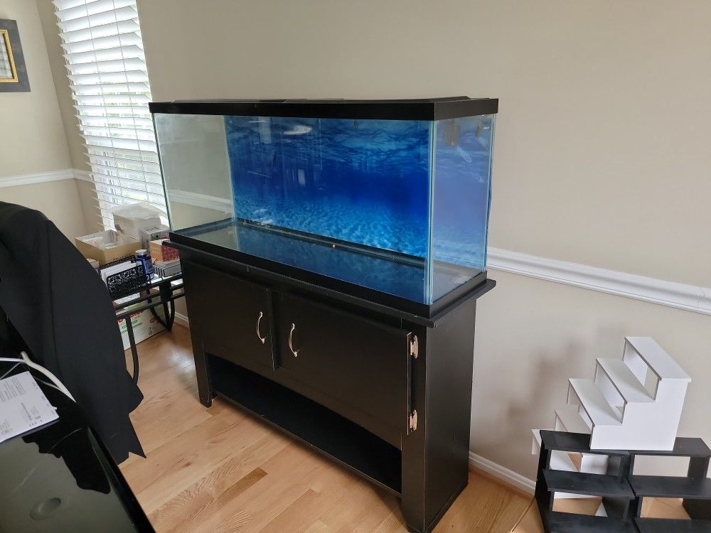 55 Gallon Fish Tank With Accessories And Stand. Led Lights. $ 250.