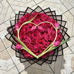 Rose And Tulip Bouquet