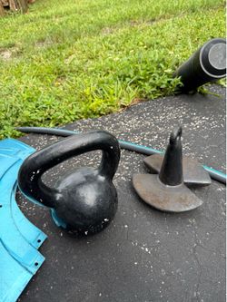 10 lb Small boat anchor or 30 lb kettle bell