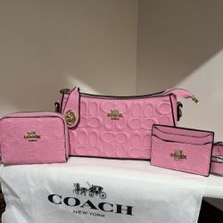 Pink Coach Bag Wallet & Card Holder 
