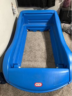 Little tikes blue toddler car bed