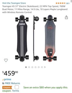 Teamgee H5 Electric Skateboard for Sale in Temecula, CA